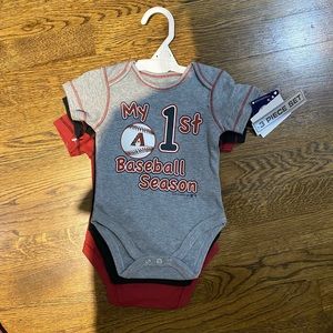 Diamondbacks Baby Onesies, 3 pack